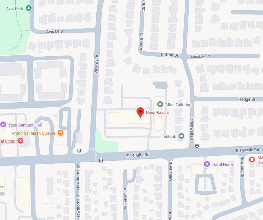 Noya Bazaar Location Map on 14 Mile Road